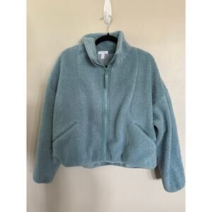 NWOT Beyond Yoga Unity Zip Jacket in Misty Blue Heather SZ L